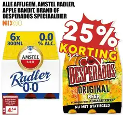 MCD Supermarkt ALLE AFFLIGEM, AMSTEL RADLER, APPLE BANDIT, BRAND OF DESPERADOS SPECIAALBIER aanbieding