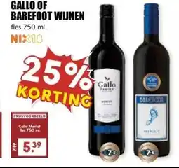MCD Supermarkt GALLO OF BAREFOOT WIJNEN aanbieding