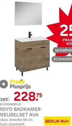 Praxis Ava badmeubelset 80cm 2 deuren eik en aanbieding