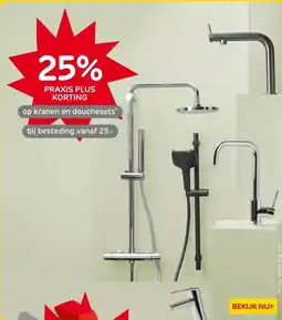 Praxis kranen en douchesets aanbieding