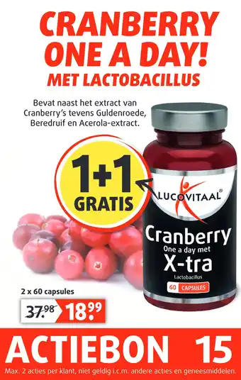 Lucovitaal CRANBERRY ONE A DAY! aanbieding