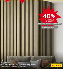 Praxis akoestische lattenwand Quanti aanbieding