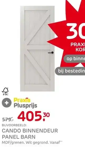 Praxis CanDo Binnendeur Panel Barn 2A07 - Wit - aanbieding
