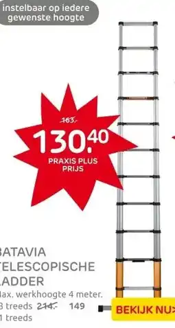 Praxis Batavia telescoopladder 3,27 m aanbieding