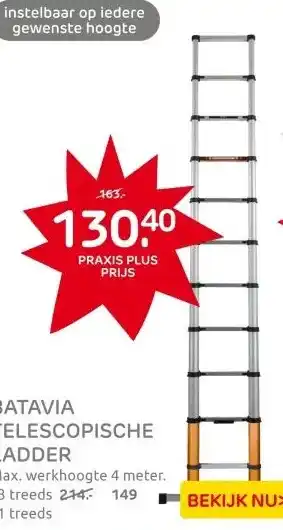 Praxis Batavia telescoopladder 3,27 m aanbieding