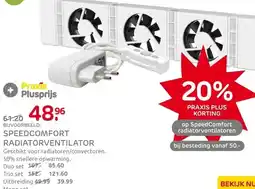 Praxis SpeedComfort radiatorventilator Mono wit aanbieding