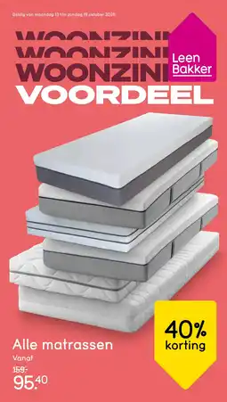 Leen Bakker Alle matrassen aanbieding