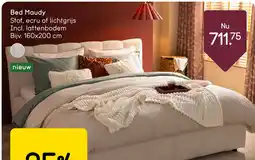 Leen Bakker Bed Maudy Stof, ecru of lichtgrijs aanbieding