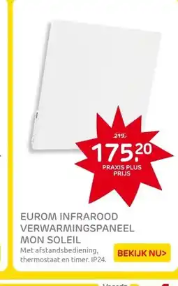 Praxis Eurom infraroodverwarmingspaneel Mon aanbieding