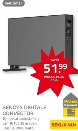 Praxis Sencys Zwart 2000W convectieverwarmer aanbieding