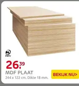 Praxis MDF plaat - Fibrofit - 122x244cm - 18mm aanbieding