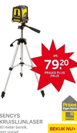Praxis Sencys kruislijnlaser met statief 30m aanbieding