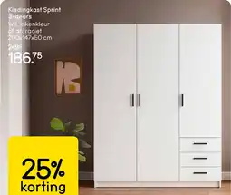 Leen Bakker Kledingkast Sprint 3 deurs aanbieding