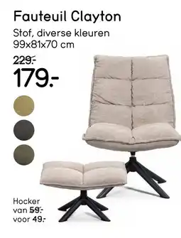 Leen Bakker Fauteuil Clayton aanbieding