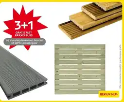 Praxis vlonderplanken en houten of WPC terrastegels' aanbieding