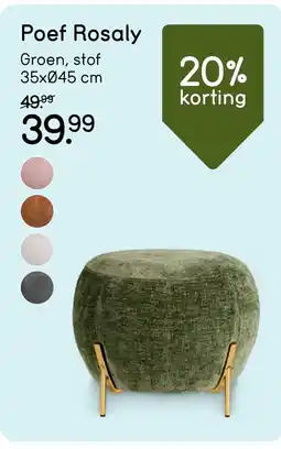 Leen Bakker Poef Rosaly aanbieding