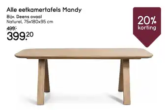 Leen Bakker Alle eetkamertafels Mandy aanbieding