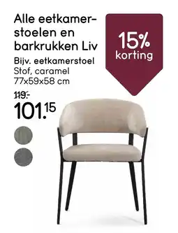 Leen Bakker Alle eetkamer stoelen en barkrukken Liv aanbieding