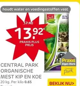 Praxis Central Park organische meststof Kip en aanbieding