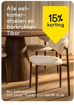 Leen Bakker Alle eet kamer stoelen en barkrukken aanbieding