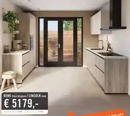 Keukendepot RENO Eiken Bergamo / LINCOLN Zand aanbieding