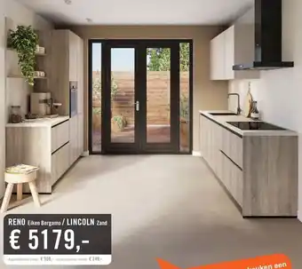 Keukendepot RENO Eiken Bergamo / LINCOLN Zand aanbieding