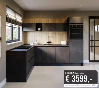 Keukendepot LINCOLN Zwart beton aanbieding