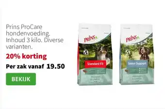 Intratuin Prins procare hondenvoeding aanbieding