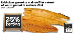 Coop Enkhuizer gerookte makreelfilet naturel of warm gerookte zeebaarsfilet aanbieding