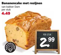 Coop Bananencake met rozijnen aanbieding