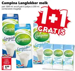 Coop Campina Langlekker melk aanbieding