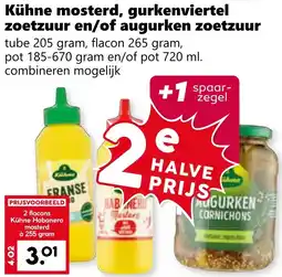 Coop Kühne mosterd, gurkenviertel zoetzuur en/of augurken zoetzuur aanbieding