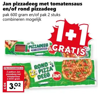 Coop Jan pizzadeeg met tomatensaus en/of rond pizzadeeg aanbieding