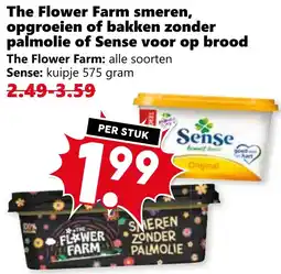 Coop The Flower Farm smeren, opgroeien of bakken zonder palmolie of Sense voor op brood aanbieding