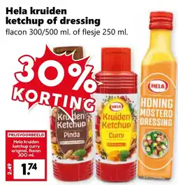 Coop Hela kruiden ketchup of dressing aanbieding