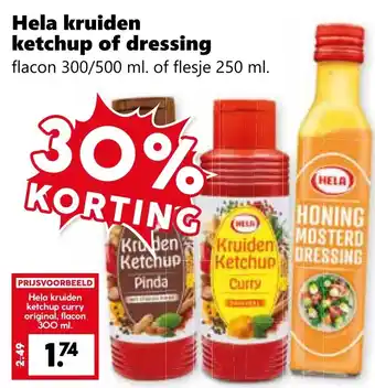 Coop Hela kruiden ketchup of dressing aanbieding