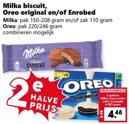 Coop Milka biscuit, Oreo original en/of Enrobed aanbieding