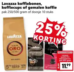 Coop Lavazza koffiebonen, koffiecups of gemalen koffie aanbieding
