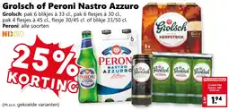 Coop Grolsch of Peroni Nastro Azzuro aanbieding