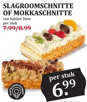 Coop SLAGROOMSCHNITTE OF MOKKASCHNITTE aanbieding