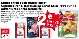 Coop Felix-, Purina-, Bonzo- en Gourmet zakjes aanbieding