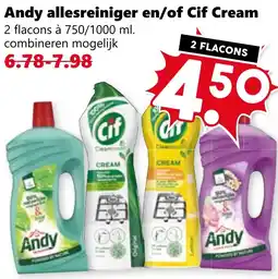 Coop Andy allesreiniger en/of Cif Cream aanbieding