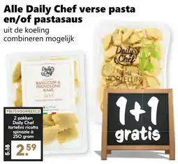 Coop Alle Daily Chef verse pasta en/of pastasaus aanbieding