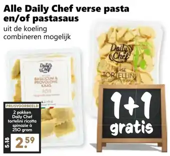 Coop Alle Daily Chef verse pasta en/of pastasaus aanbieding