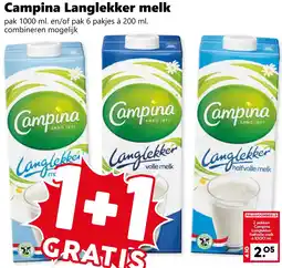 Coop Campina Langlekker melk aanbieding