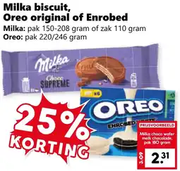 Coop Milka biscuit, Oreo original of Enrobed aanbieding