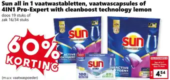 Coop Sun all in 1 vaatwastabletten aanbieding