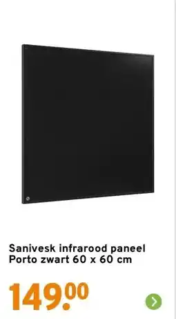 GAMMA Sanivesk infrarood paneel Porto zwart 60 x 60 cm aanbieding