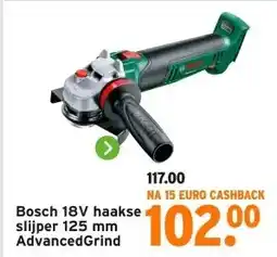 GAMMA Bosch 18V haakse slijper AdvancedGrind aanbieding