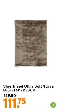 GAMMA Vloerkleed Ultra Soft Surya Bruin 160x230CM aanbieding